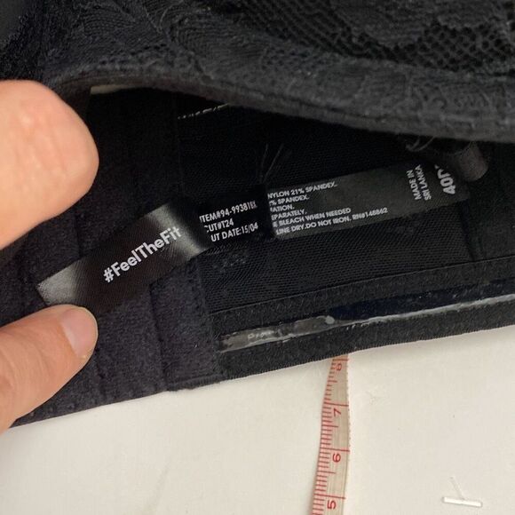 Torrid Women's Black Feel The Fit Lace Trim Underwire Push Up Bra Size 40DD - Picture 10 of 11